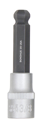 BONDHUS 1/4" 2" (50mm) ProHold BallEnd InHex Bit & 3/8" Socket, 43412